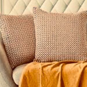 PAULEON chocolate and white jacquard throw pillow covers - set of 2